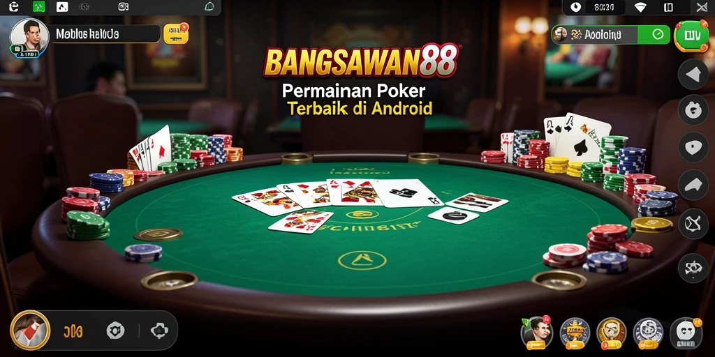 Screenshot gameplay BANGSAWAN88 menampilkan aksi poker yang mendebarkan.