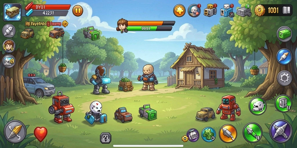 Tampilan utama screenshot DY01 menampilkan gameplay Idle yang menarik.