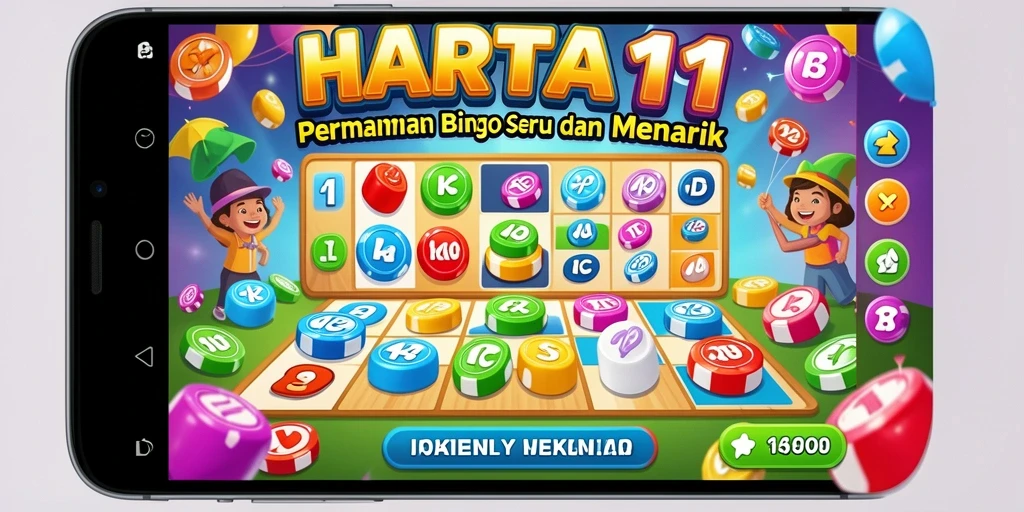 Screenshot HARTA11 menampilkan suasana seru permainan Bingo yang berwarna-warni.