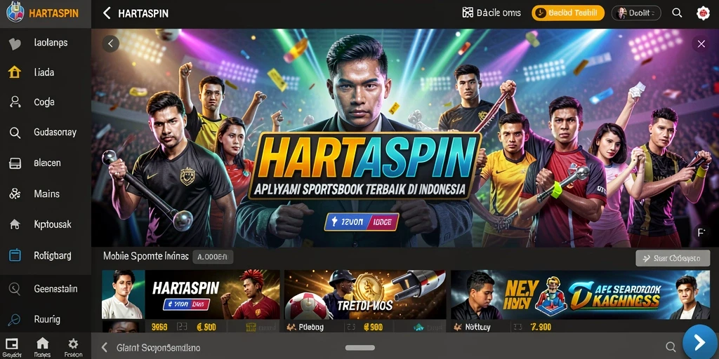 Tampilan menarik dan interaktif dari HARTASPIN dalam taruhan olahraga.