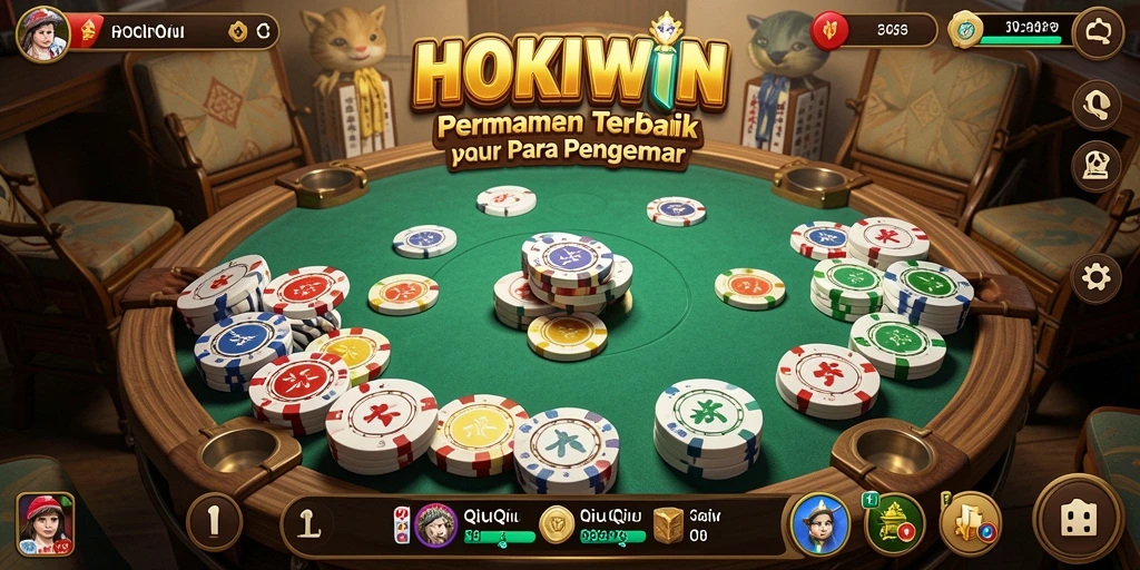 Screenshot gameplay HOKIWIN yang menampilkan permainan QiuQiu.