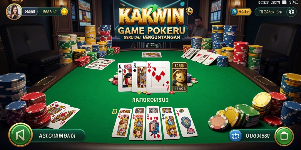 Gambar utama KAKWIN menampilkan aksi seru permainan Poker.