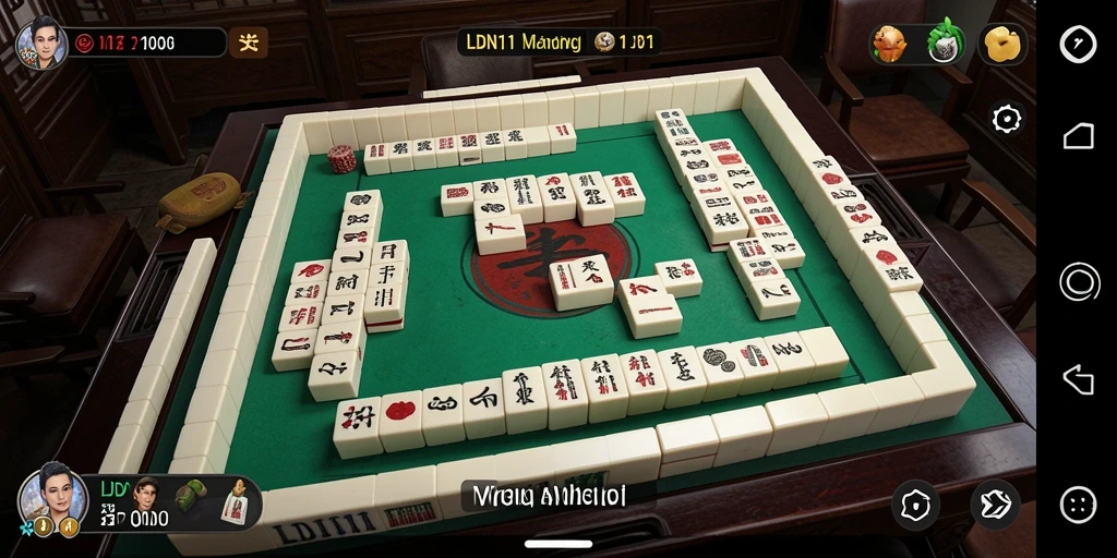 Screenshot gameplay LDN11 menampilkan strategi permainan Mahjong yang menarik.