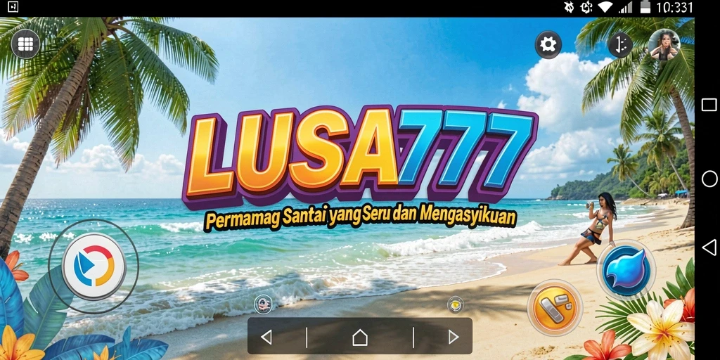 Tampilan gameplay LUSA777 yang ceria dan penuh warna