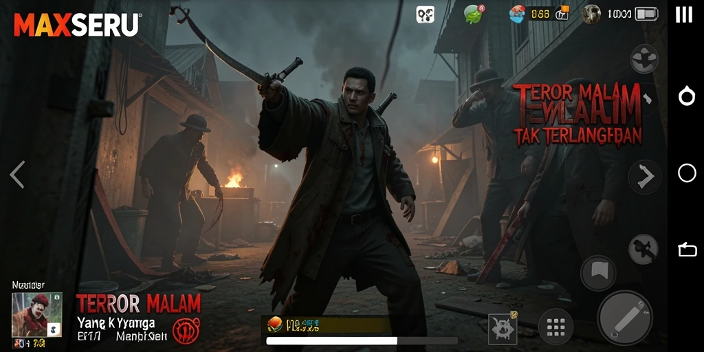 Tangkapan layar gameplay <strong>MAXSERU</strong> yang menampilkan momen mencekam penuh dengan ketegangan.