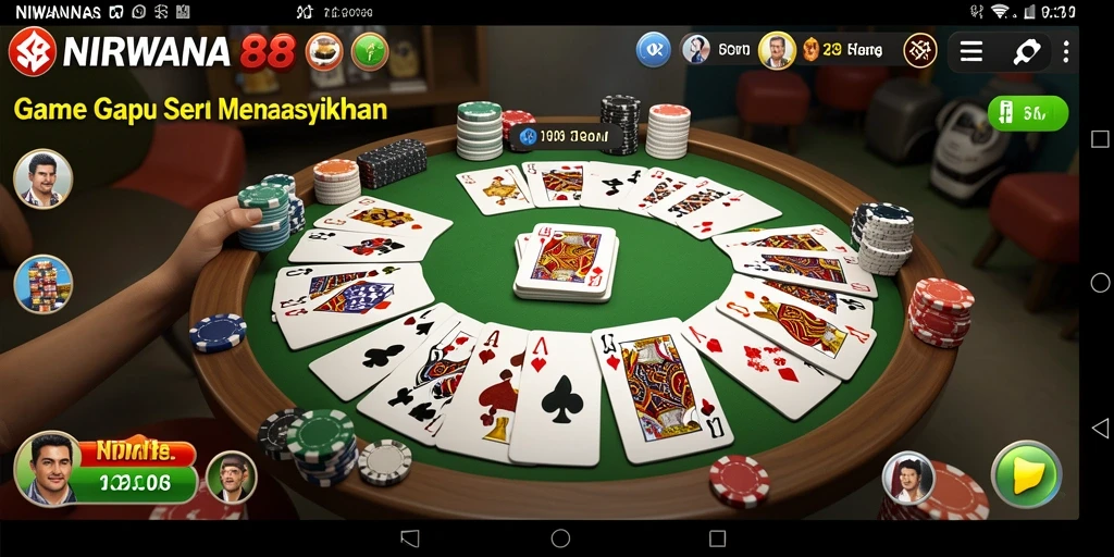 Tampilan gameplay Gaple yang seru dan interaktif di NIRWANA88.