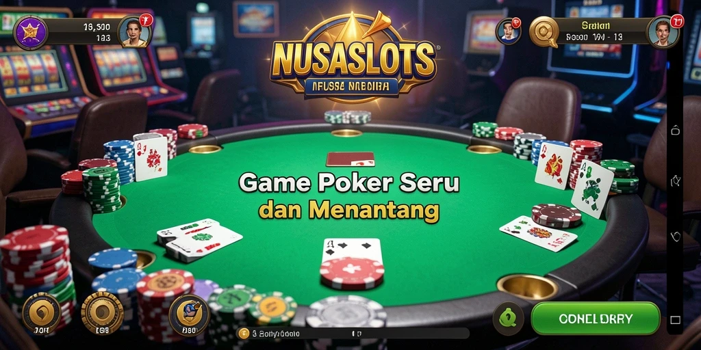 Tampilan menarik gameplay Poker di NUSASLOTS.