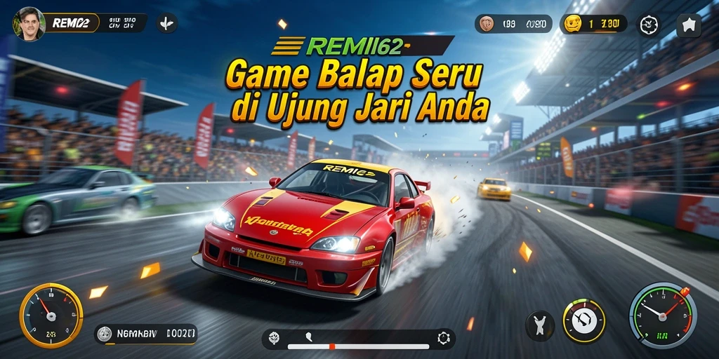Tampilan gameplay REMI62 dengan aksi balapan yang mendebarkan