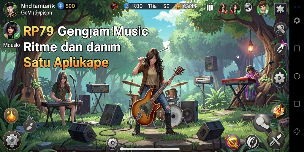 Tampilan utama RP79 menampilkan gameplay seru dan interaktif dalam musik.