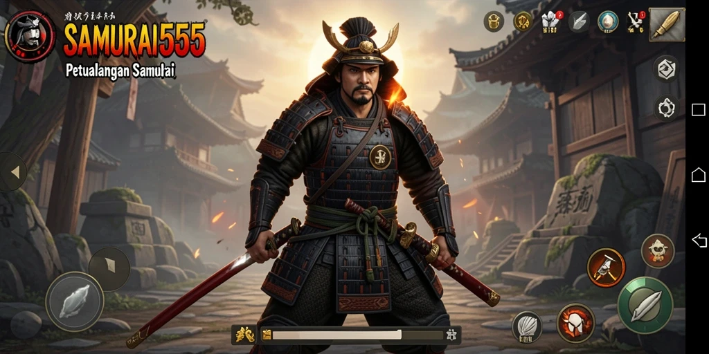 Gameplay menegangkan dalam SAMURAI555 yang memukau.