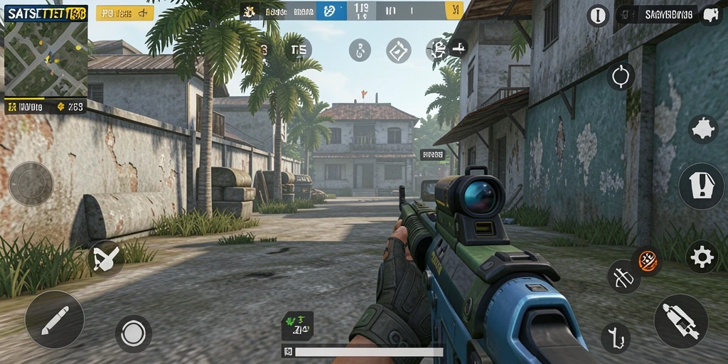 Tampilan gameplay menegangkan SATSET138 dalam aksi TPS.