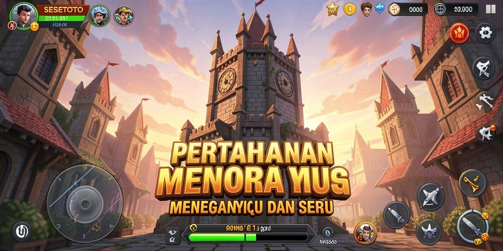 Tampilan gameplay yang intens dan menarik dari SESETOTO Tower Defense.
