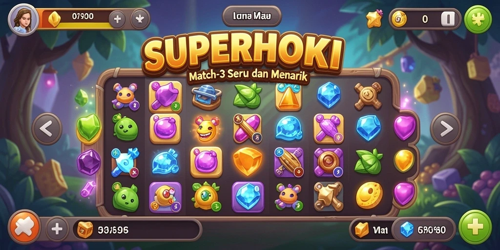 Tampilan gameplay SUPERHOKI yang seru dan penuh warna.