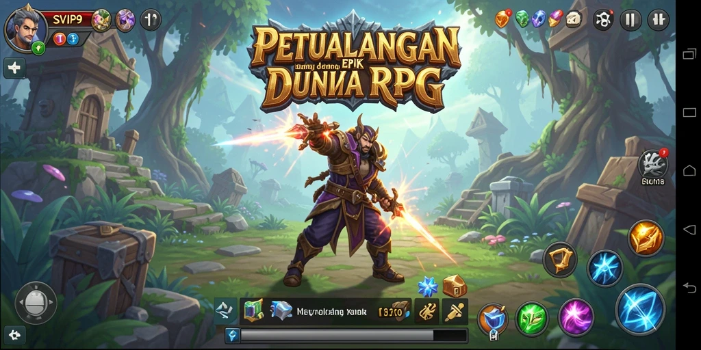 Screenshot gameplay menampilkan pertarungan seru di dunia fantasi SVIP9.