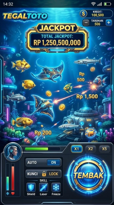 Tampilan antarmuka pengguna tegaltoto yang sederhana dan menarik.